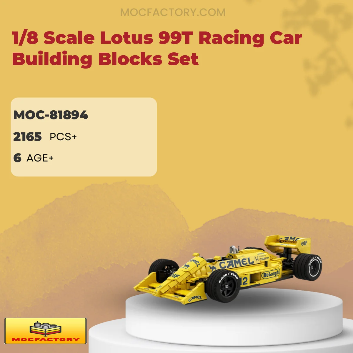 MOC Factory 81894 1/8 Scale Lotus 99T Racing Car Building Blocks Set Model Bricks