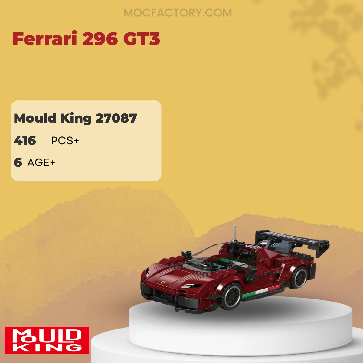 MOULD KING 27087 Ferrari 296 GT3 Model Bricks