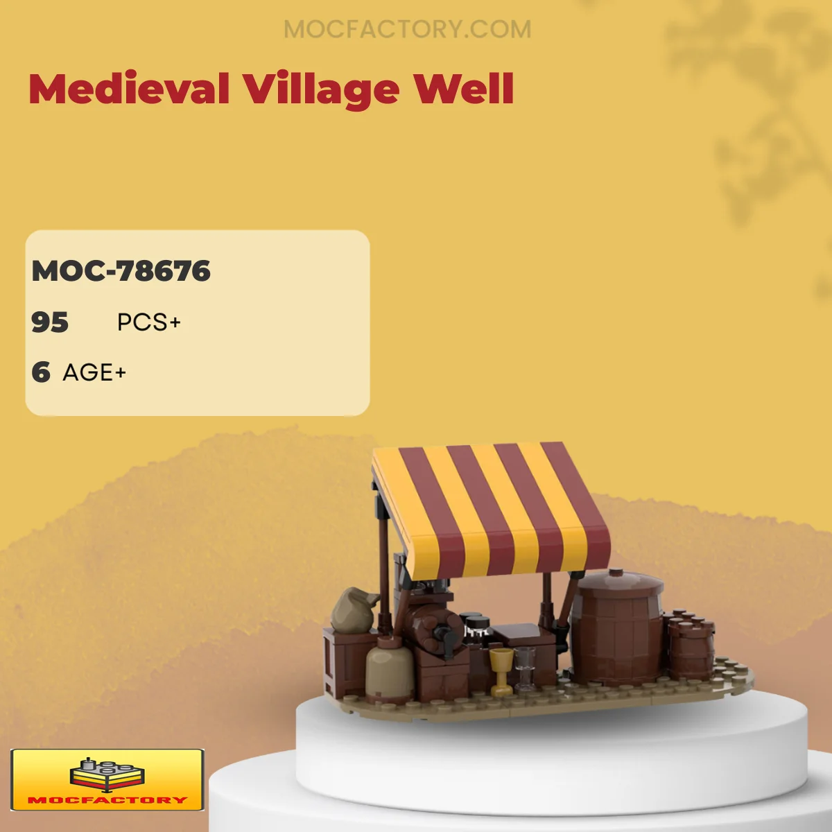 MOC Factory 78676 Medieval Village Well Model Bricks