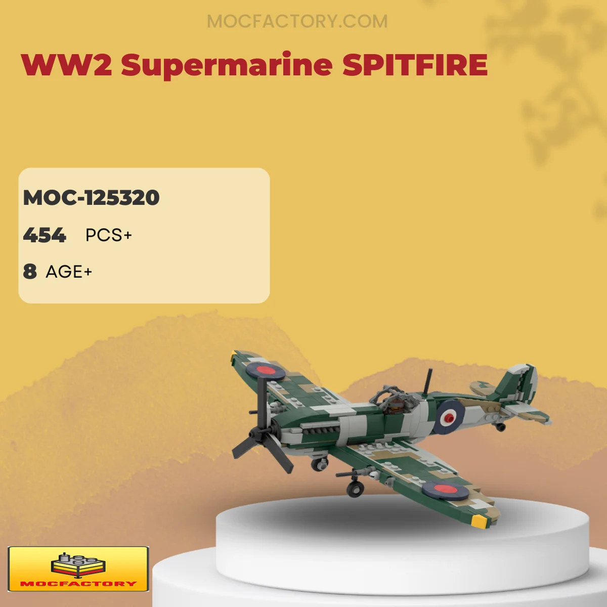 MOC Factory 125320 WW2 Supermarine SPITFIRE Model Bricks