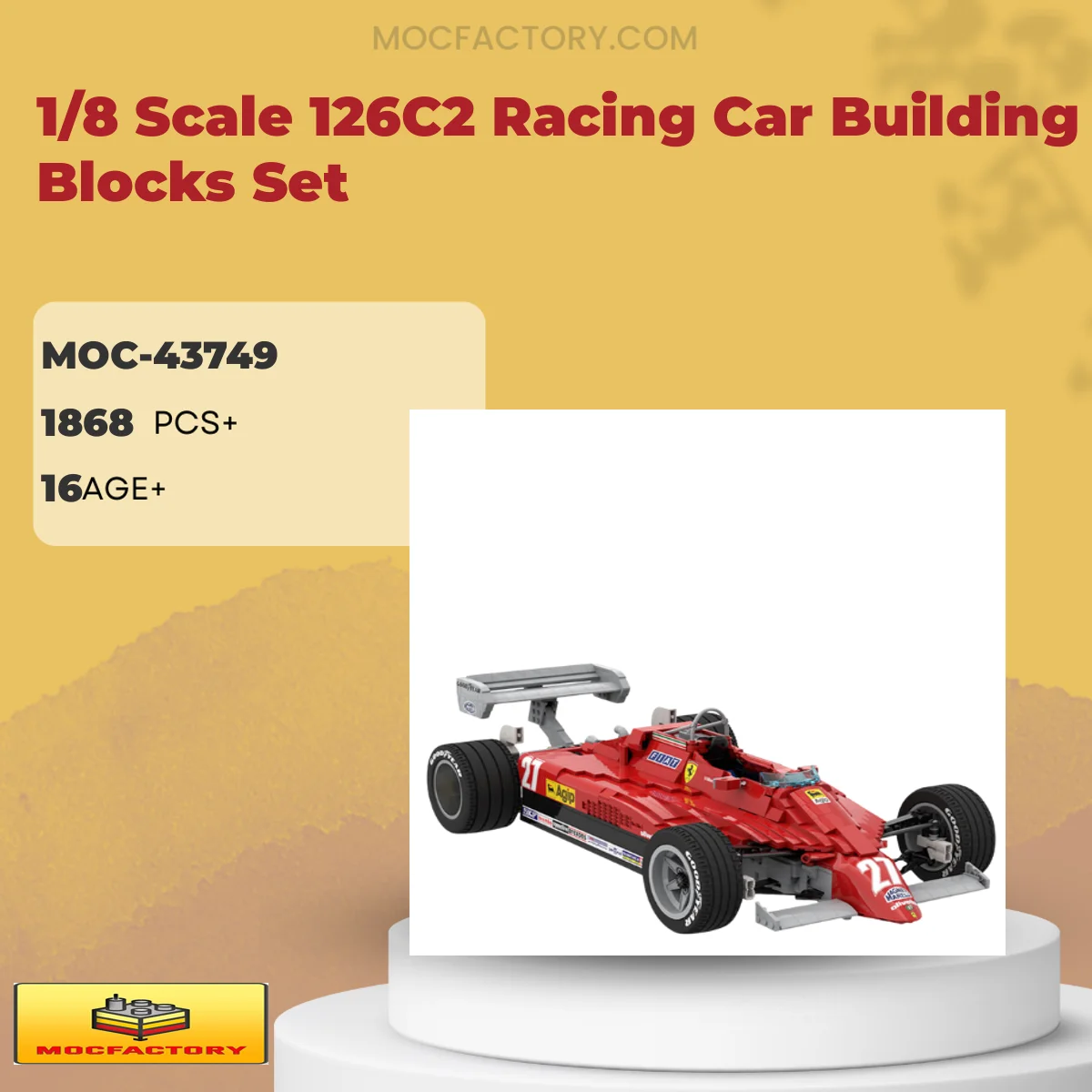 MOC Factory 43749 1/8 Scale 126C2 Racing Car Building Blocks Set Model Bricks