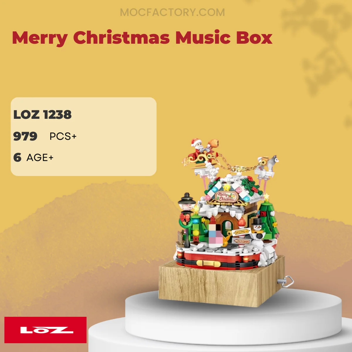 LOZ 1238 Merry Christmas Music Box Model Bricks