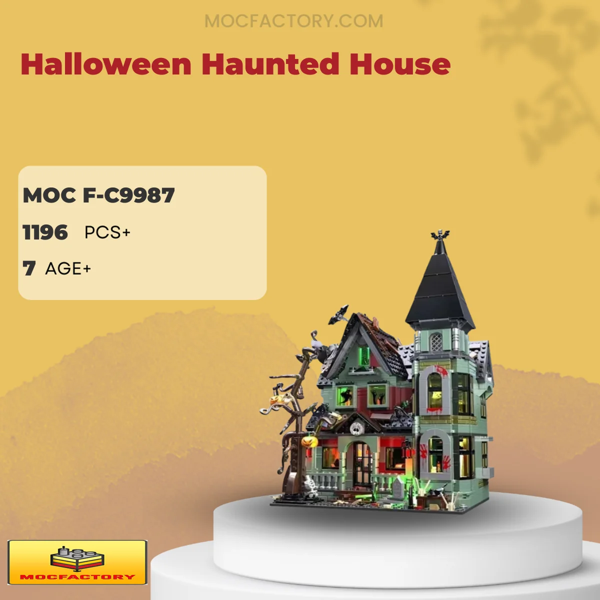 MOC Factory F-C9987 Halloween Haunted House Model Bricks
