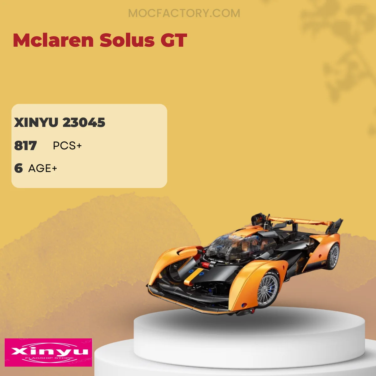 XINYU 23045 Mclaren Solus GT Model Bricks