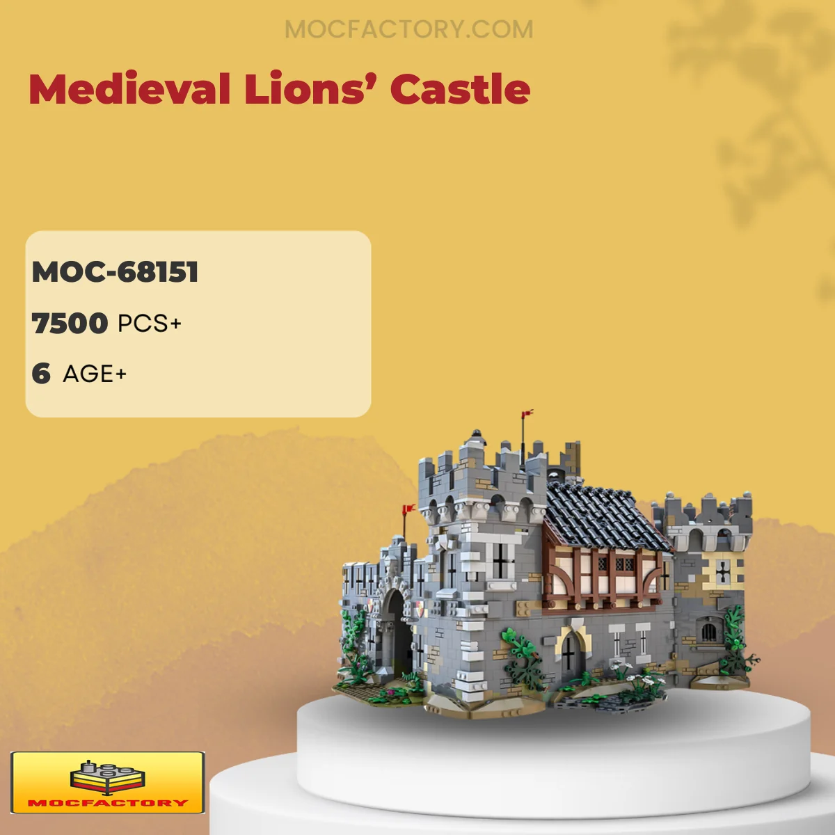 MOC Factory 68151 Medieval Lions’ Castle Model Bricks