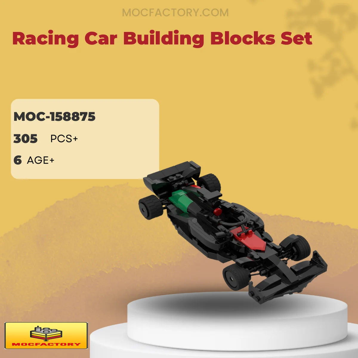 MOC Factory 158875 Racing Car Building Blocks Set Model Bricks