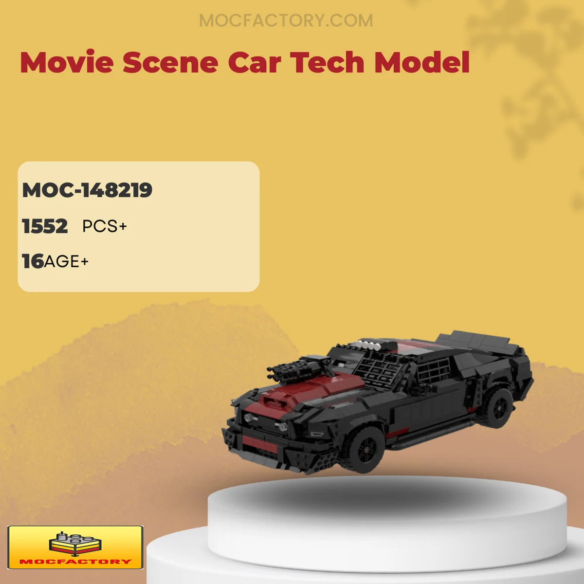 MOC Factory 148219 Movie Scene Car Tech Model Model Bricks