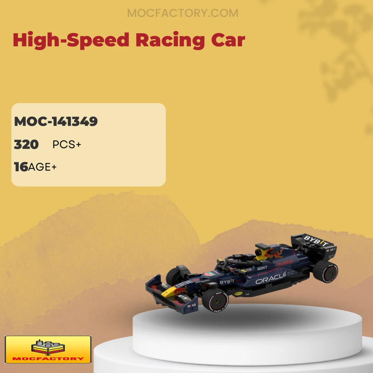 MOC Factory 141349 High-Speed Racing Car Model Bricks