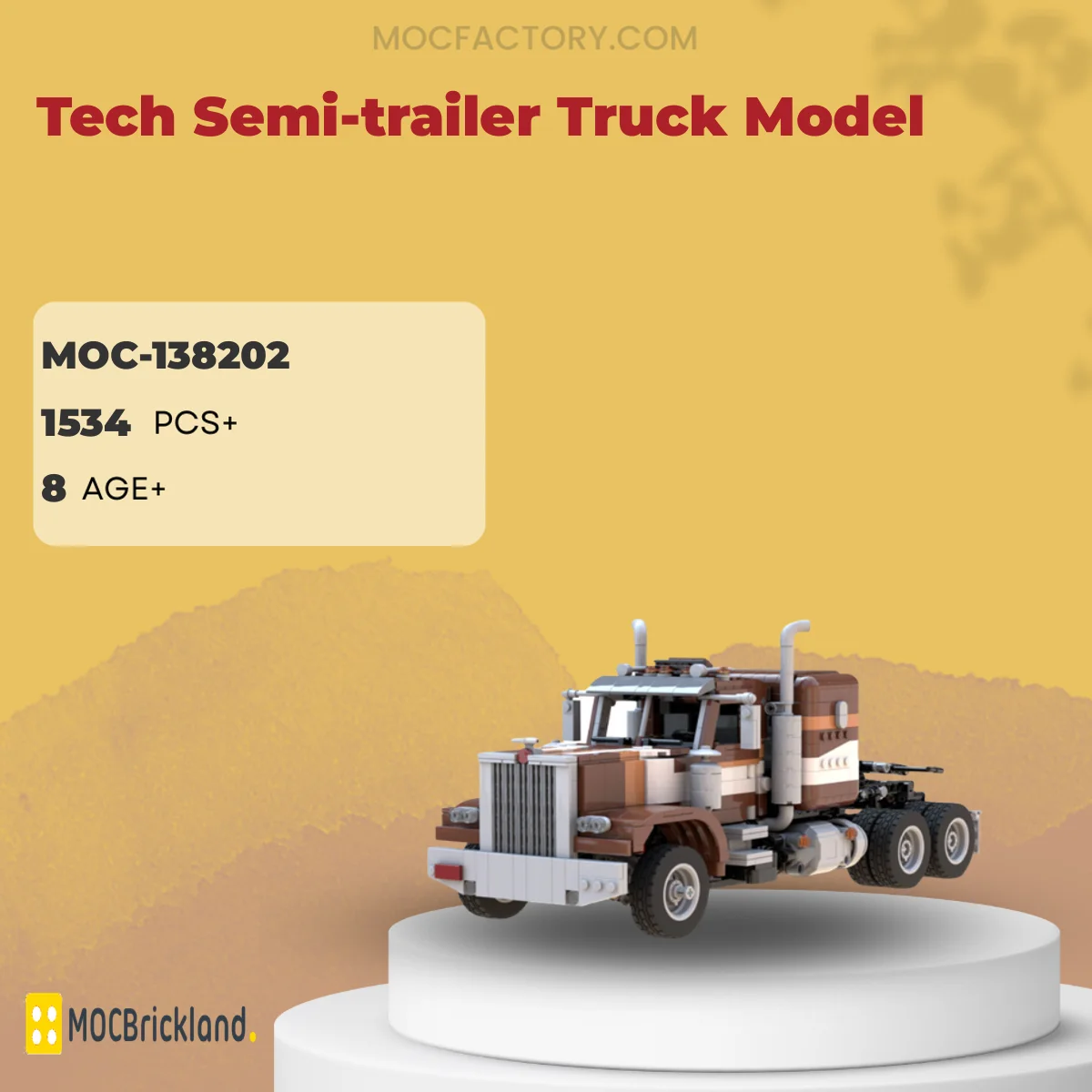MOCBRICKLAND 138202 Tech Semi-trailer Truck Model Model Bricks