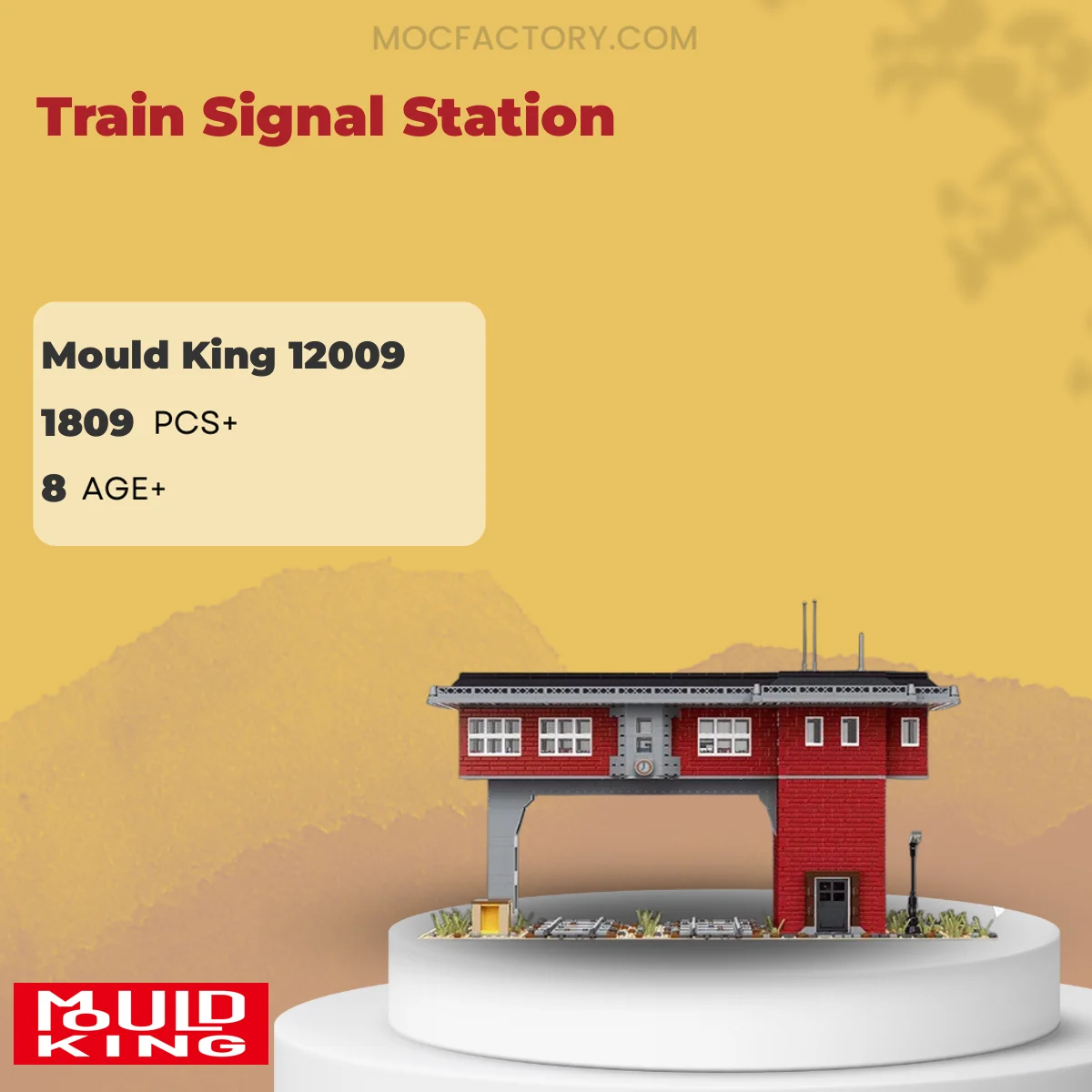 MOULD KING 12009 Train Signal Station Model Bricks